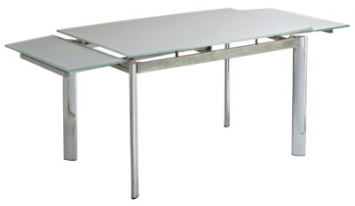 Hygena Erik Extendable Glass 8 Seater Dining Table - White